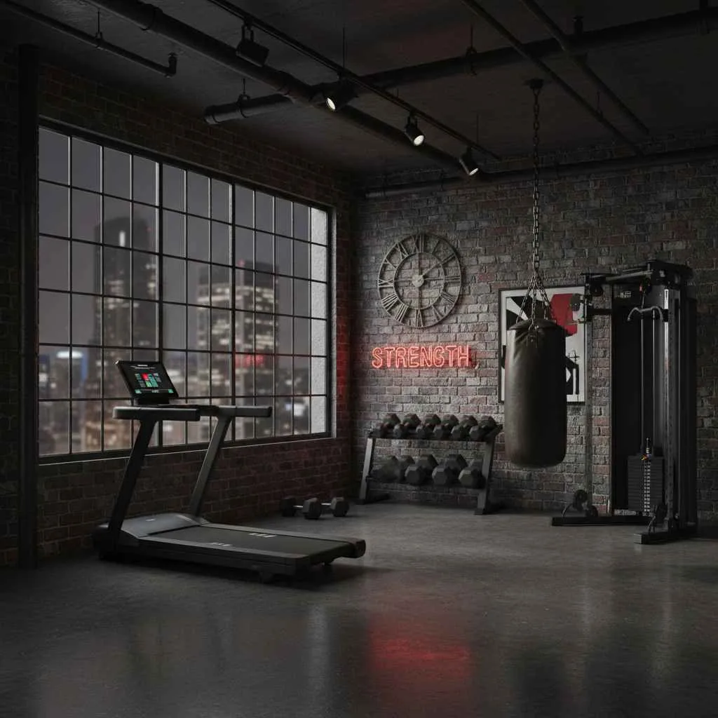 Dark Industrial Gym Look