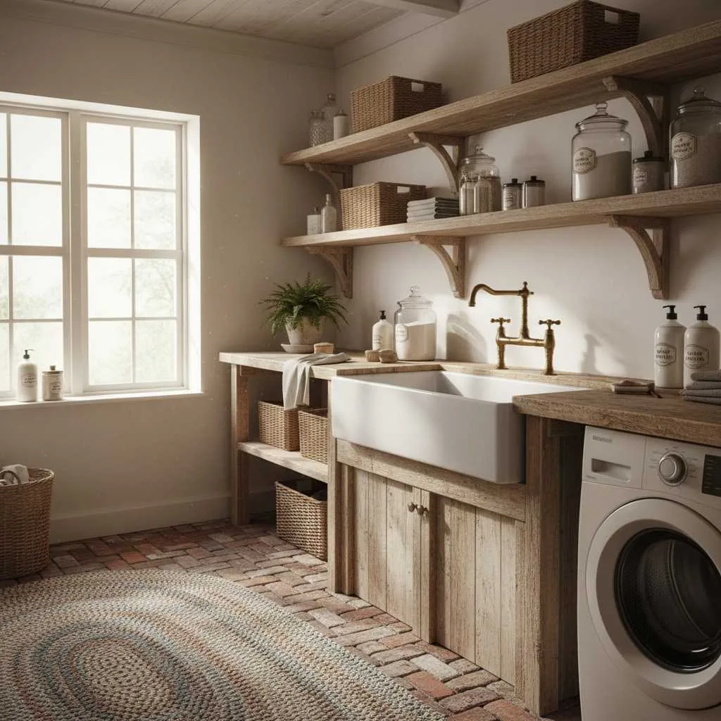 Deep Farmhouse Sink with Textured Flooring