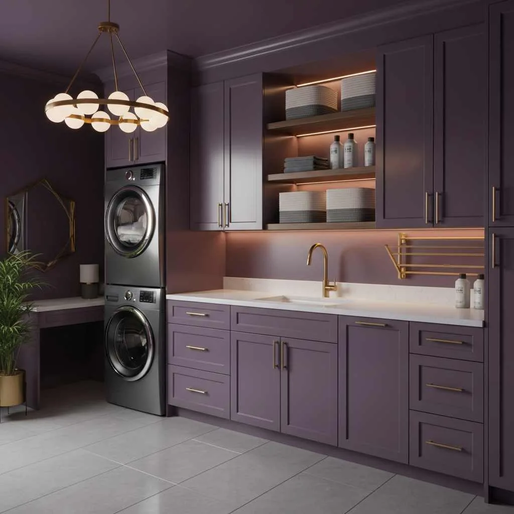 Deep Purple Laundry Room for Creative Flair