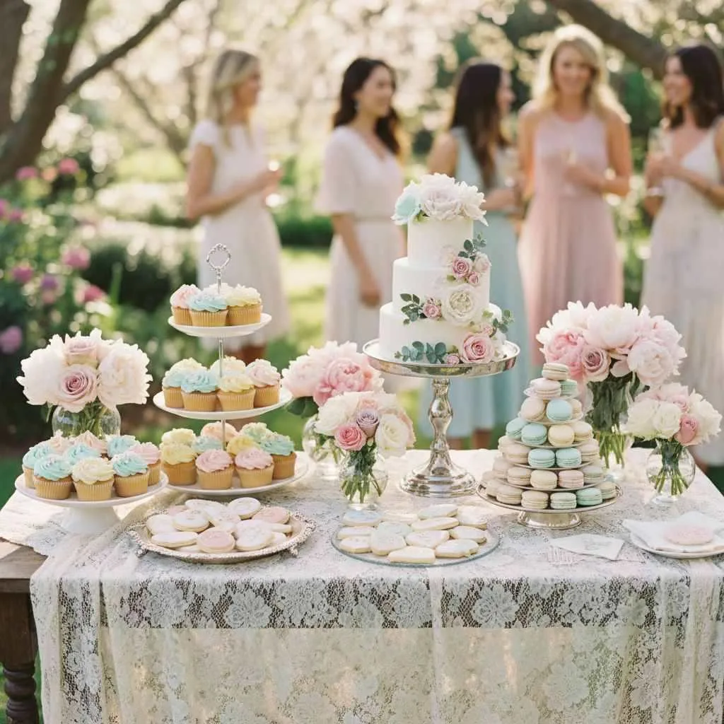 12 Garden Party Bridal Shower Ideas Decor (2026) 9 Elegant Dessert Table Display