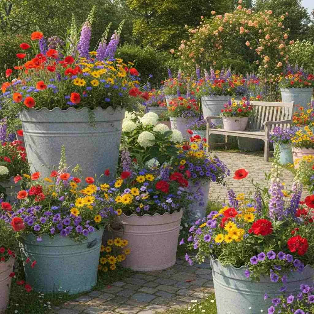12 Flower Garden Decor Ideas: Blooming Paradise 10 Galvanized Tub Garden