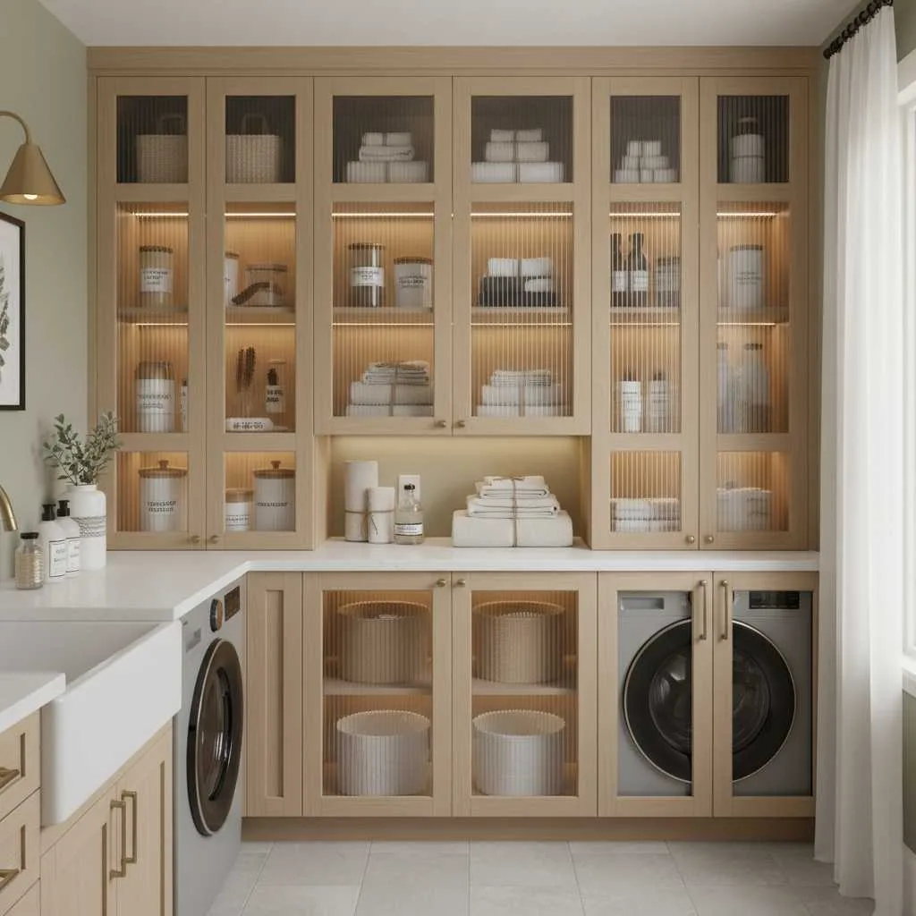 12 Laundry Room Shelves Ideas That Work Well 14 Glass Door Shelf Cabinets