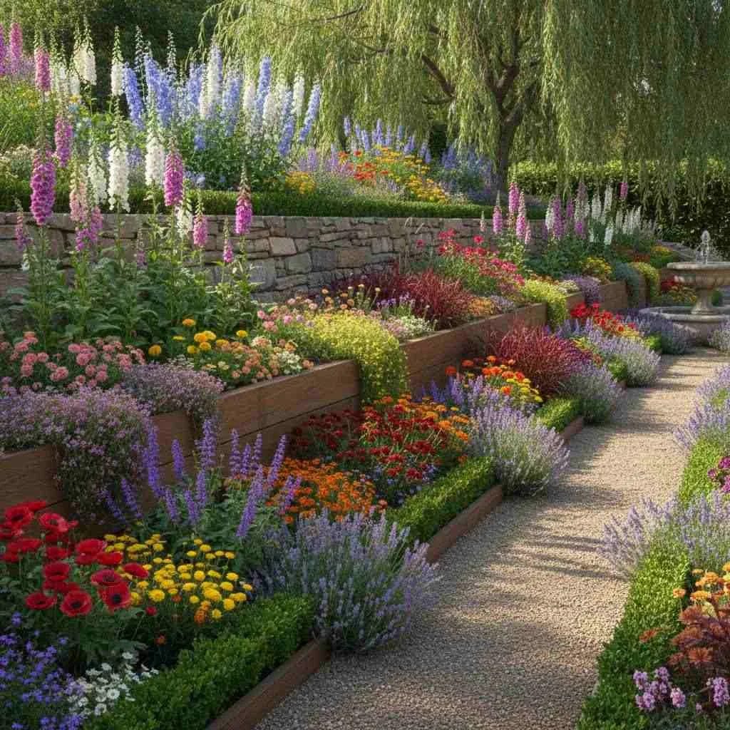 12 Flower Garden Decor Ideas: Blooming Paradise 14 Layered Flower Borders