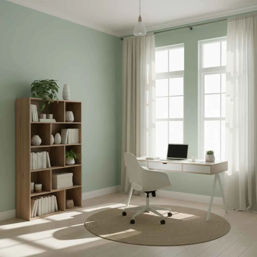 10+ Home Office Paint Ideas: A Workspace You Actually Want to Sit In 6 Minty Fresh Calm