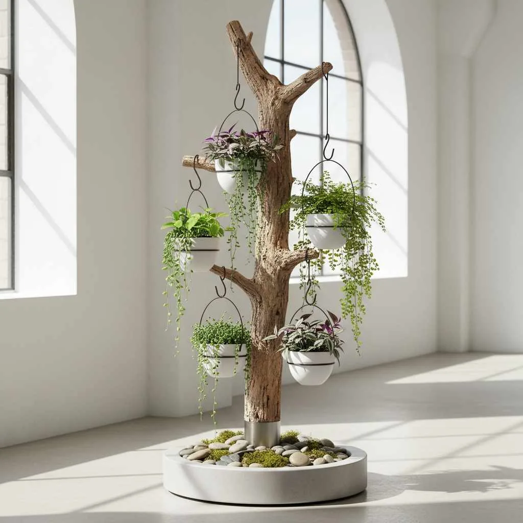 10+ Indoor Garden Decor Ideas: Transform Your Home 4 Natural Tree Branch Plant Stand