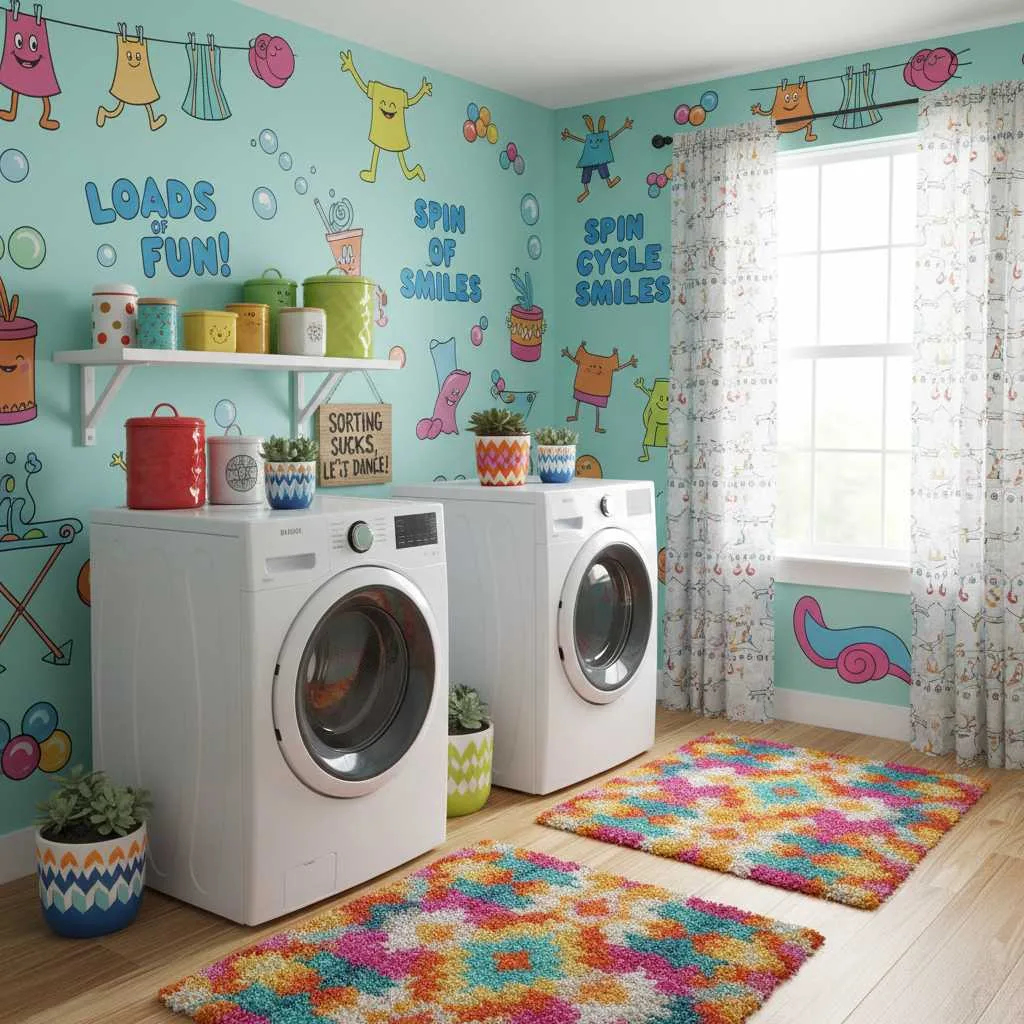 10+ Laundry Room Decor Ideas: Stylish Corner 3 Playful Theme Touch