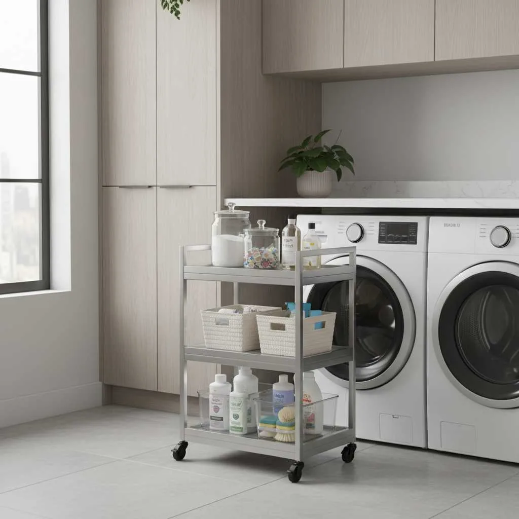 Rolling Laundry Cart Station