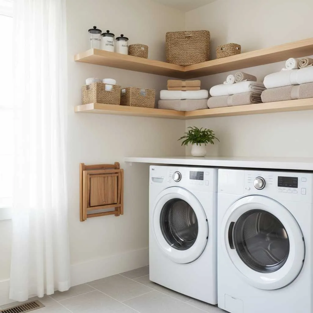 12 Laundry Room Shelves Ideas That Work Well 3 Smart Corner Shelf Setup