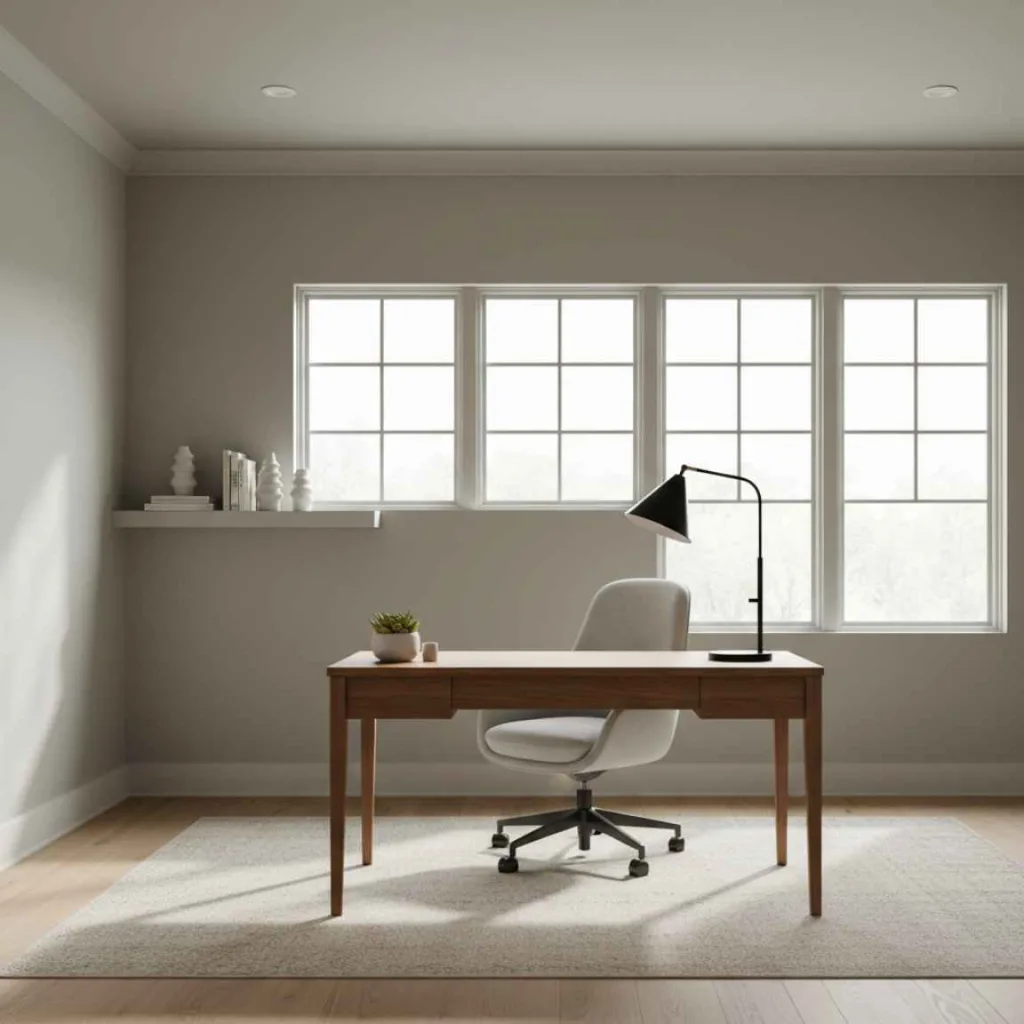 10+ Home Office Paint Ideas: A Workspace You Actually Want to Sit In 4 Soft Greige Balance