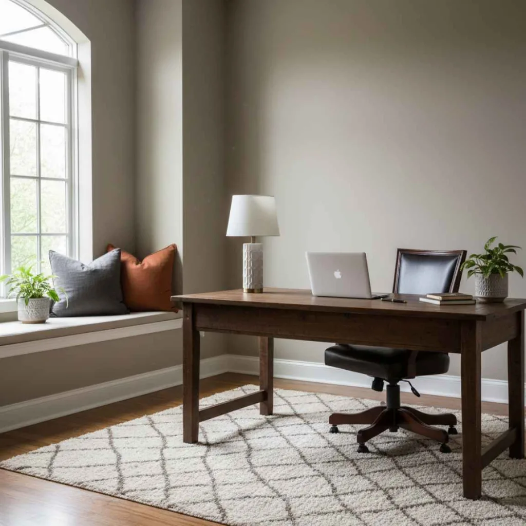 10+ Home Office Paint Ideas: A Workspace You Actually Want to Sit In 9 Soft Taupe Comfort