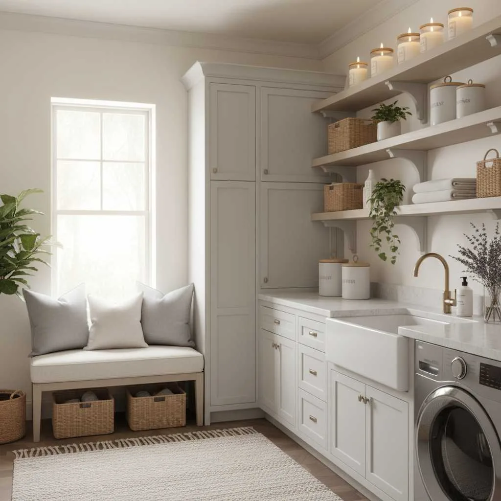 10+ Laundry Room Decor Ideas: Stylish Corner 7 Spa-Like Laundry Retreat