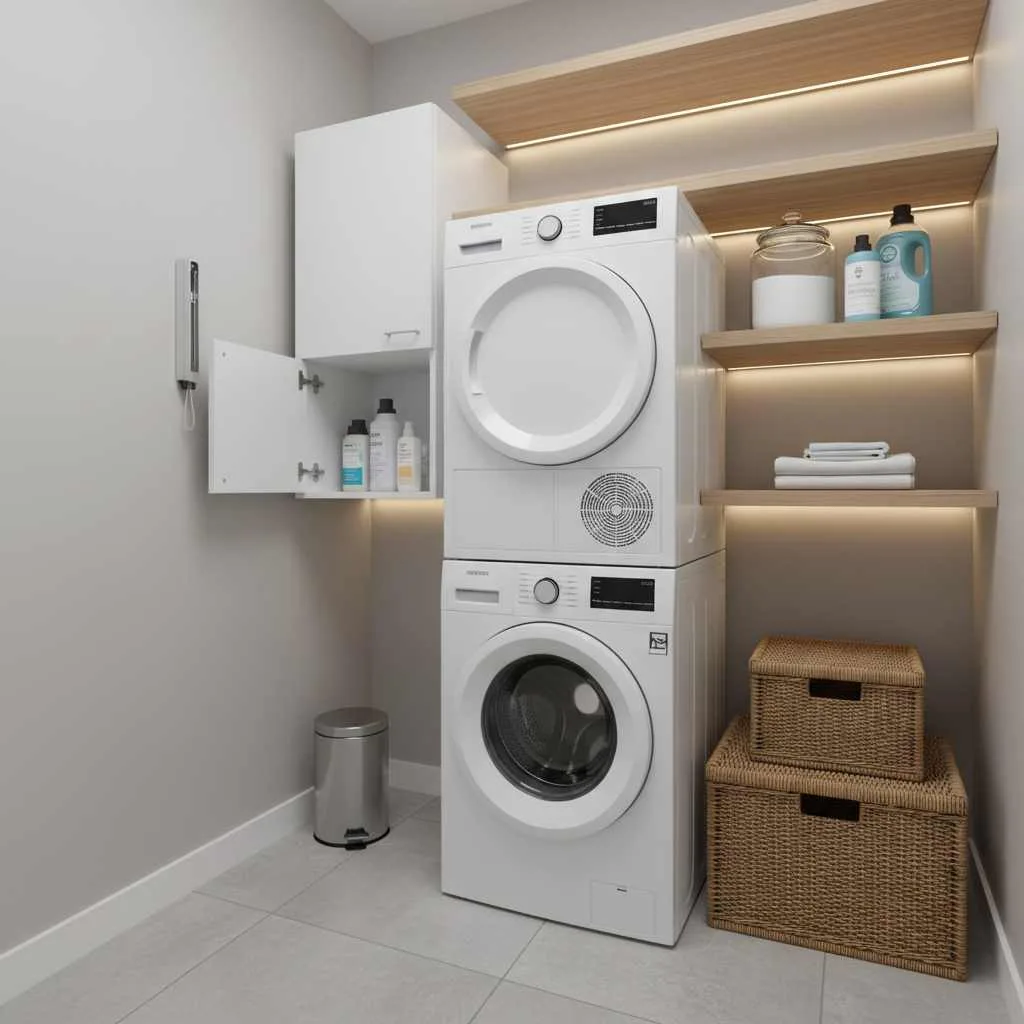 Space-Saving Stackable Laundry Closet