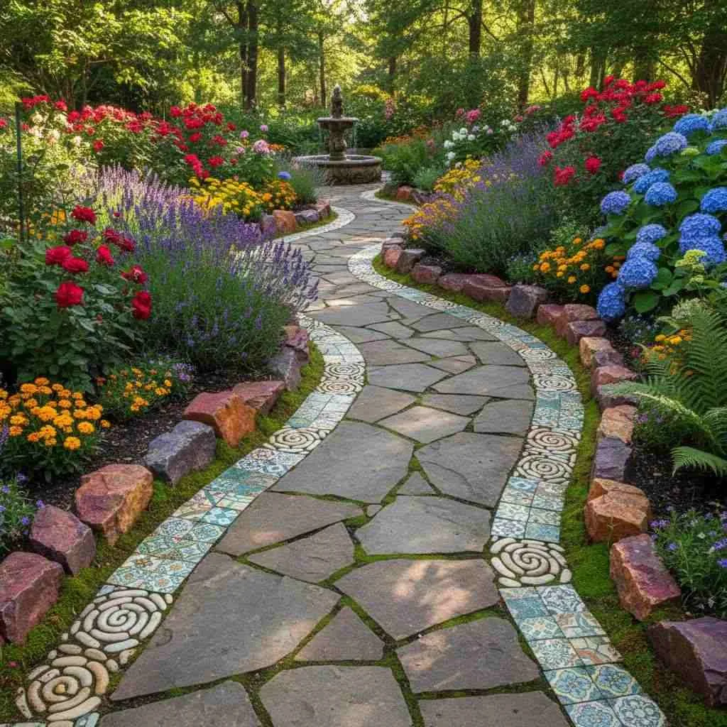 Stone Pathway Art Borders