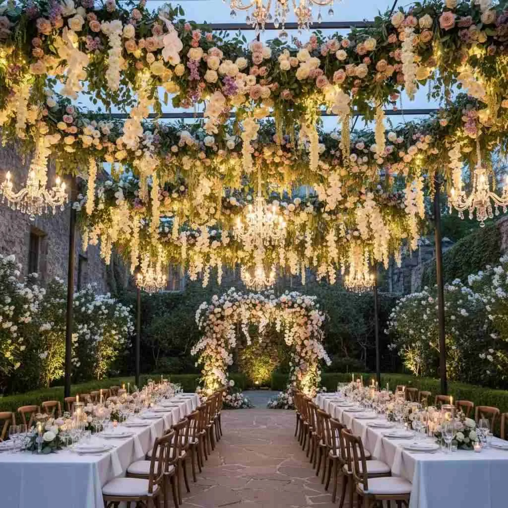 Suspended Floral Ceiling Design