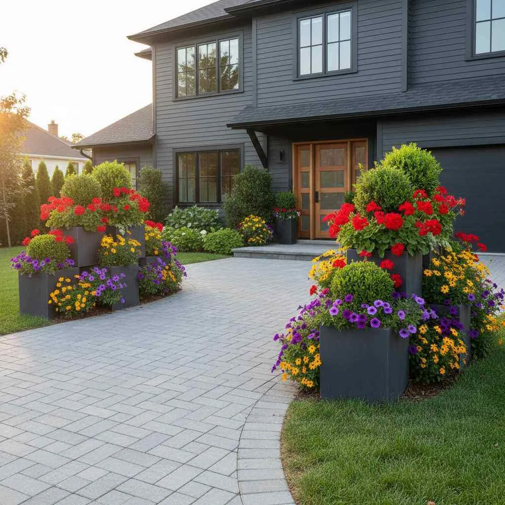 Upgraded Driveway Planters