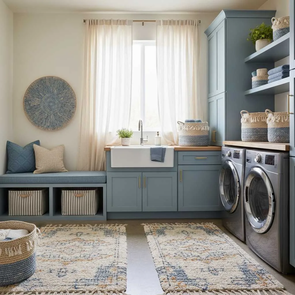 10+ Laundry Room Decor Ideas: Stylish Corner 12 Warm Textile Layers