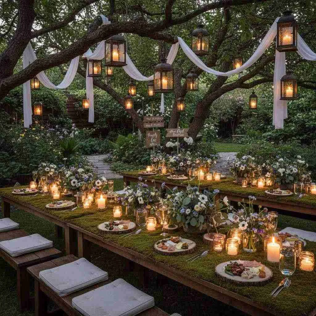 12 Garden Party Bridal Shower Ideas Decor (2026) 14 Woodland-Inspired Bridal Setting