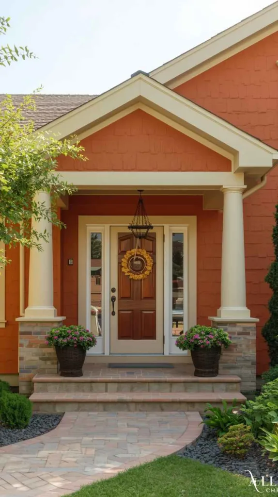 Burnt Orange with Soft Beige Trim