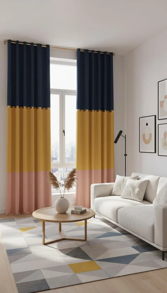 Color-Blocked Curtains for a Modern Twist