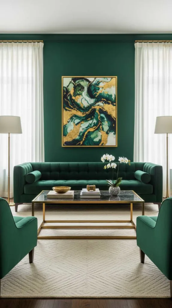 Emerald Depth with Velvet Accents