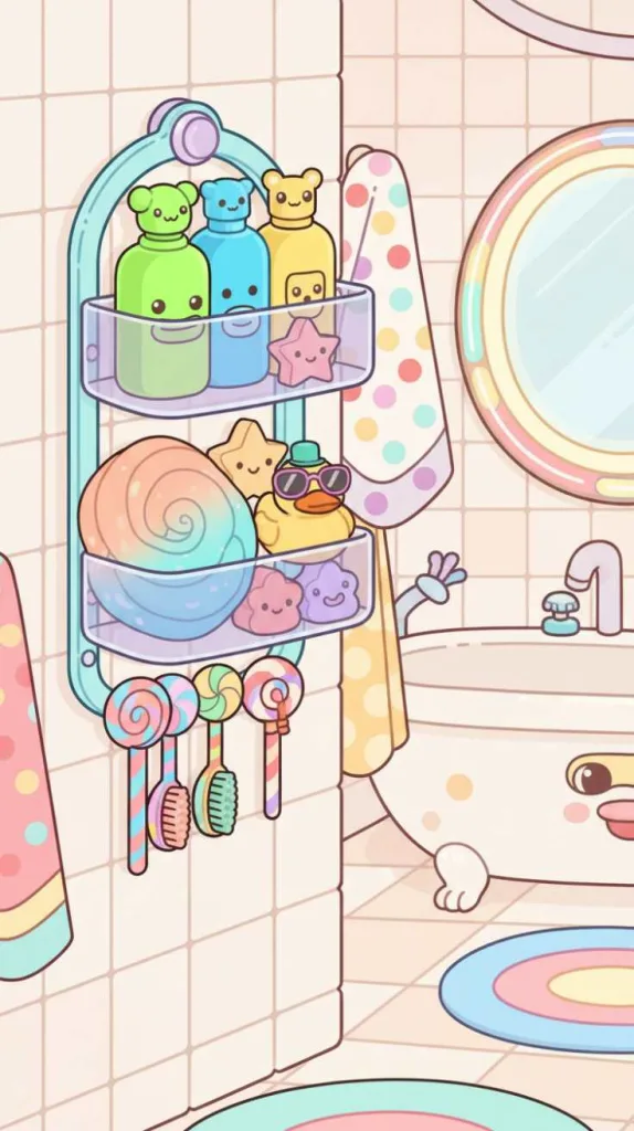 Fun Shower Caddy Setup