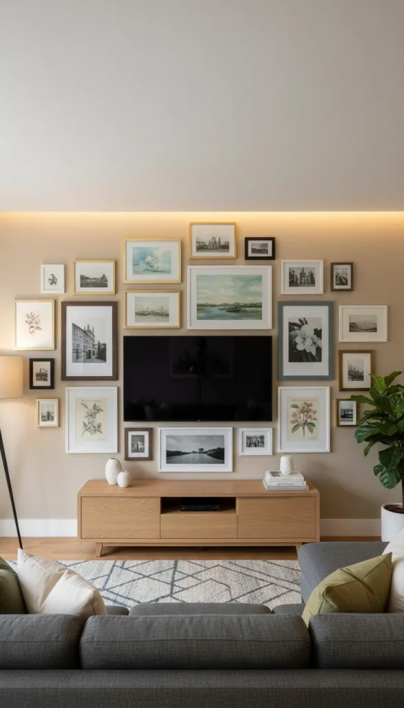 Gallery Wall Framing the TV