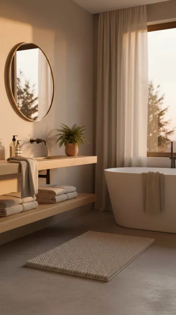 Golden Hour Cozy Bathroom