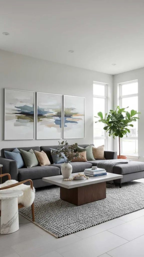 Grey with Soft Accent Colors