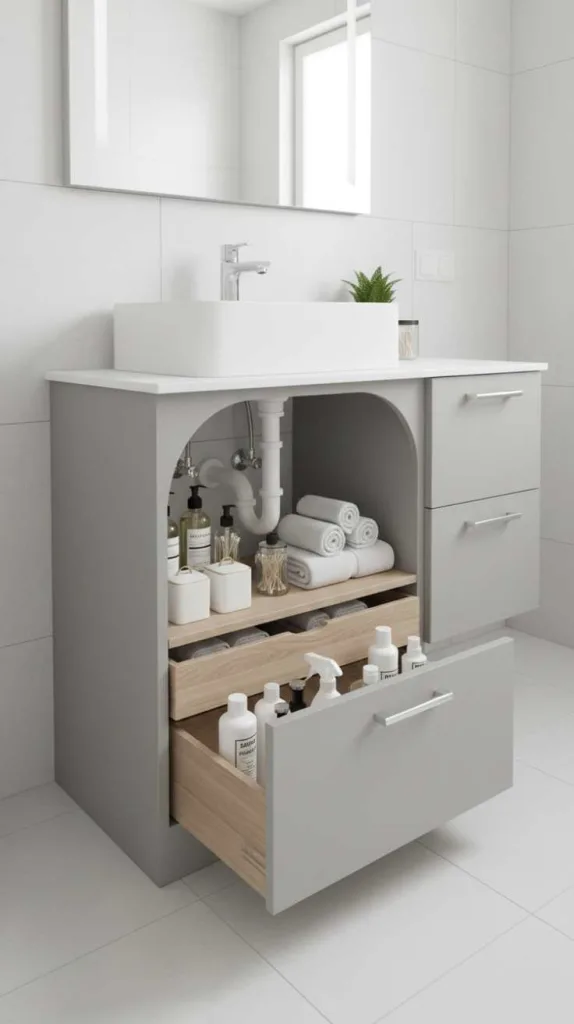 Hidden Under-Sink Storage Unit