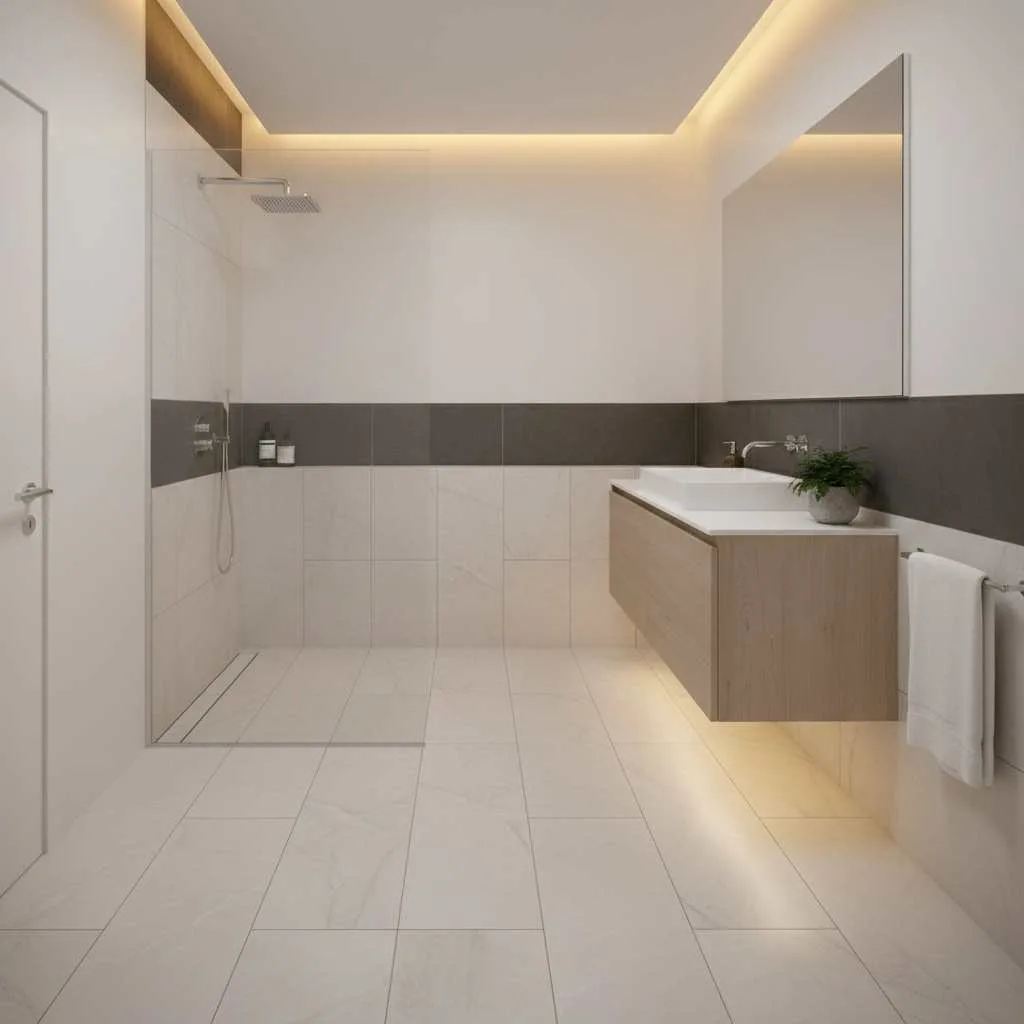 10+ Bathroom Flooring Ideas: Don’t be Afraid to Try 5 Large Format Tiles for Seamless Flow