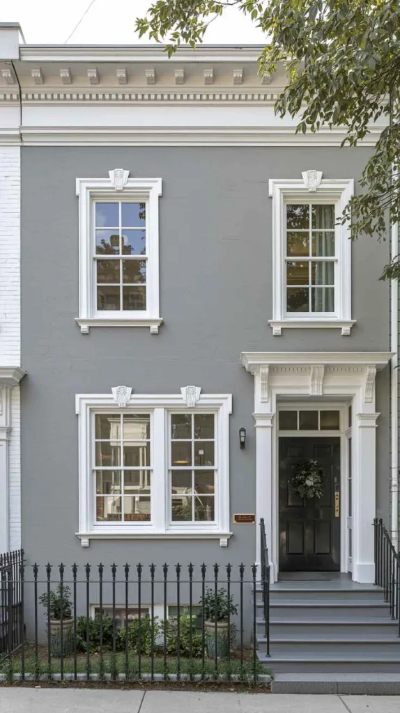Light Grey with Crisp White Trim