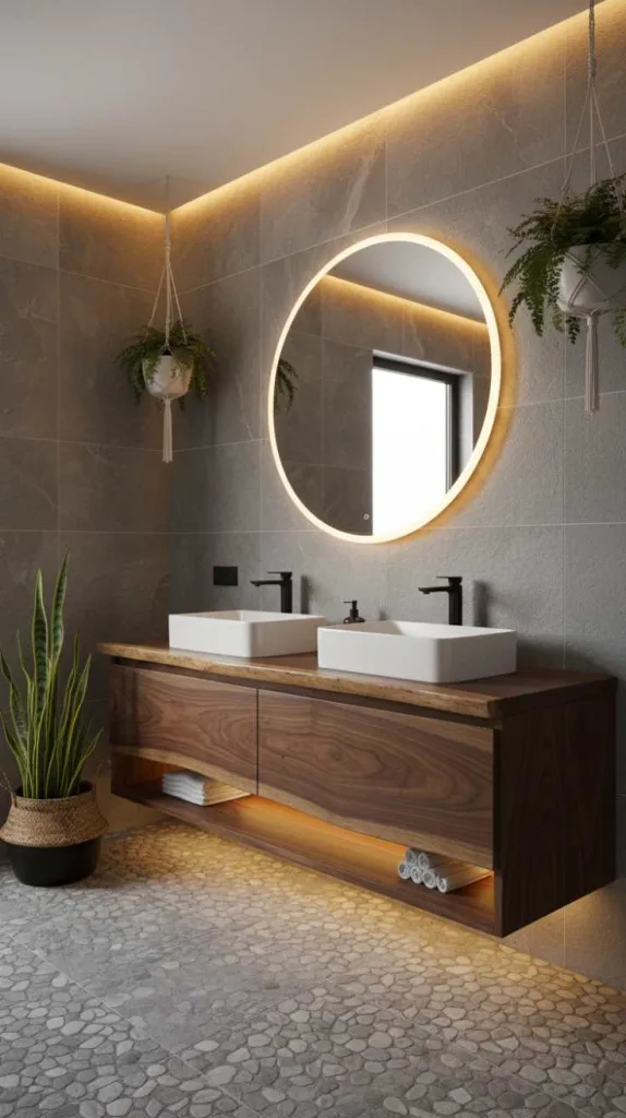 Live-Edge Wood Vanity Cabinet