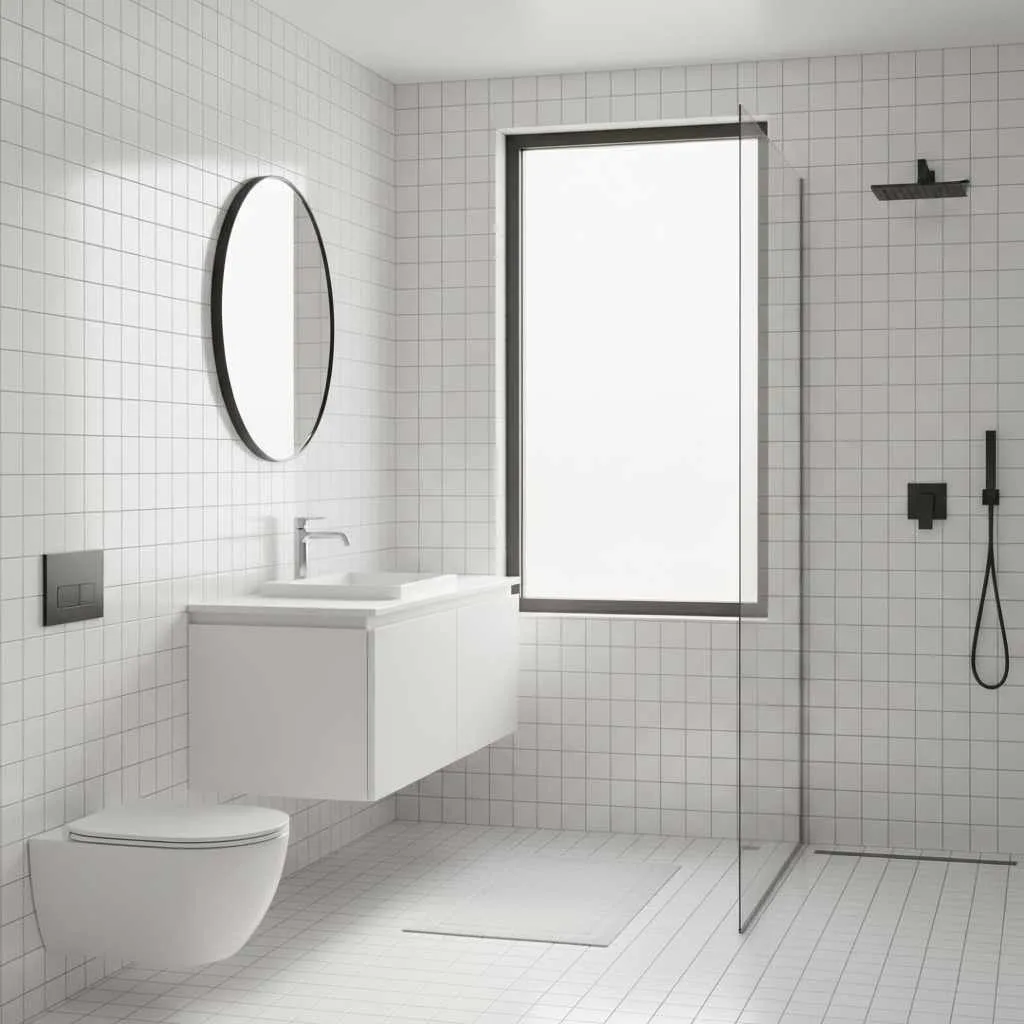 Minimal White Tile Grid Design