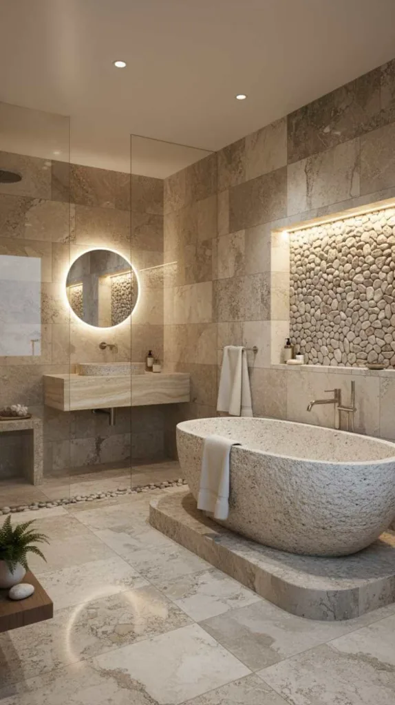 12 Spa Bathroom Ideas: Luxury Escape 8 Natural Stone Tranquility