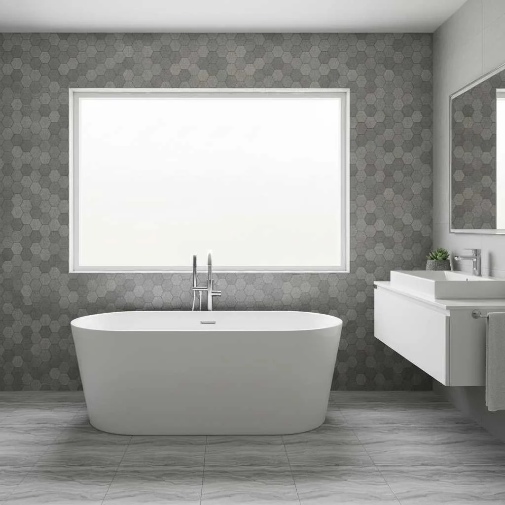 Patterned Grey Tile Accent Feature
