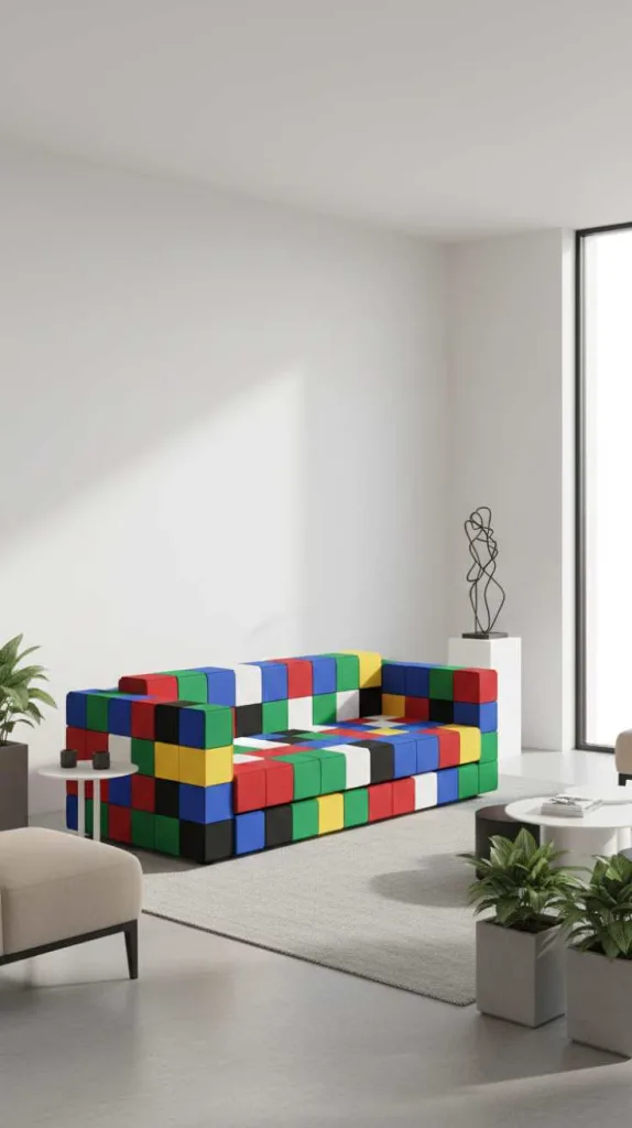 Pixel Block Color Sofa Design