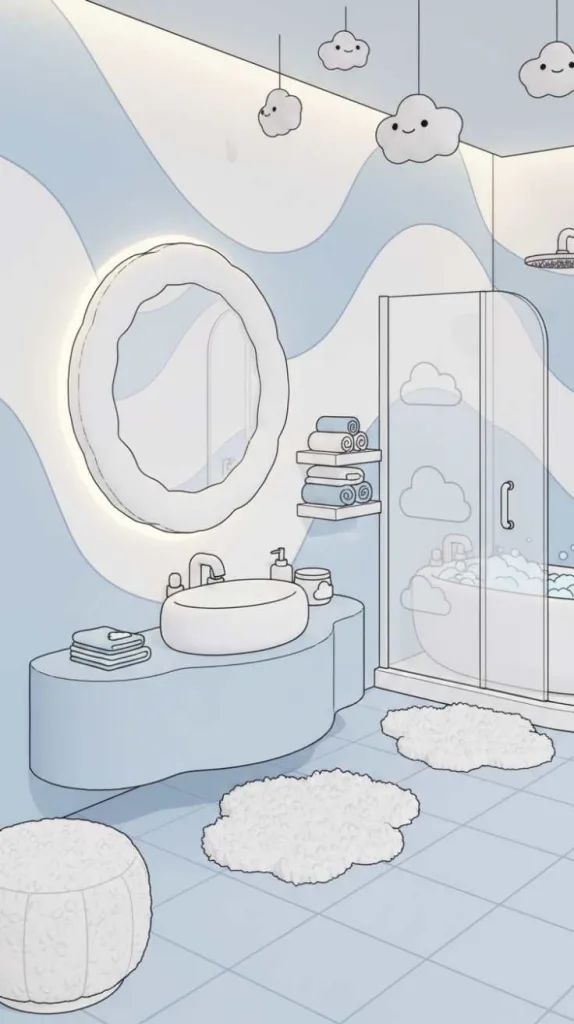 Soft Cloud Theme Bathroom
