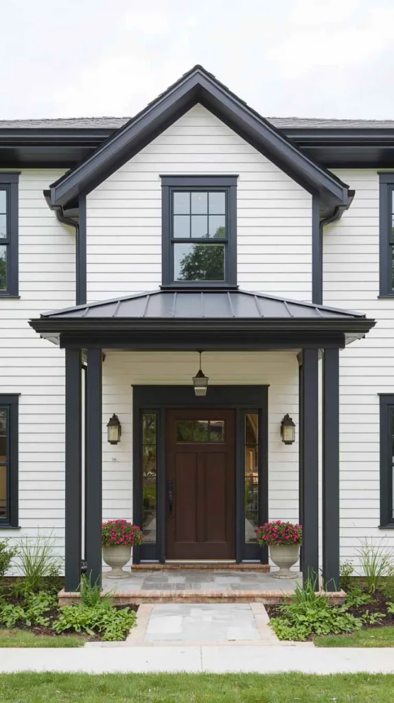 Soft White with Charcoal Accents
