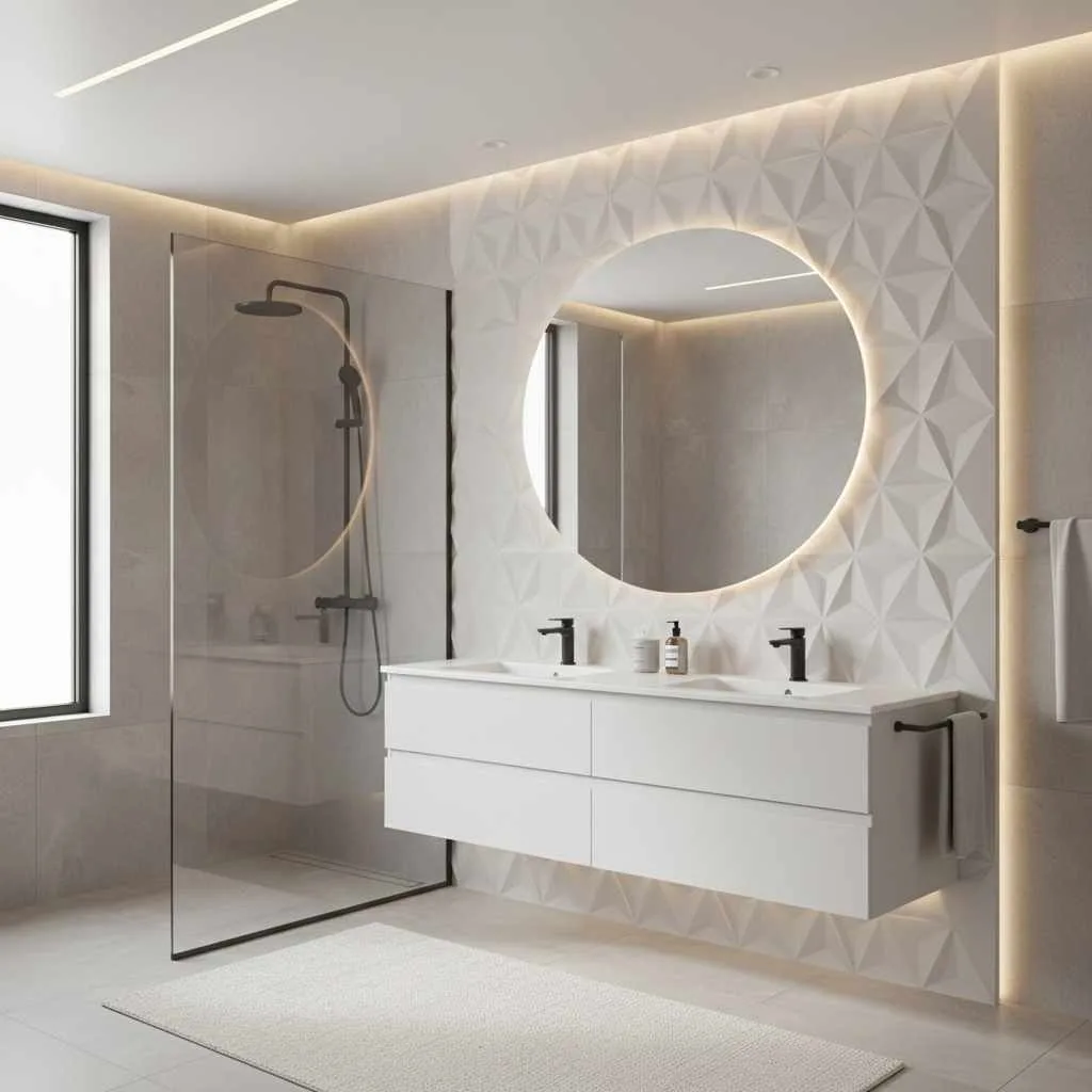 Textured 3D Accent Tile Feature Wall