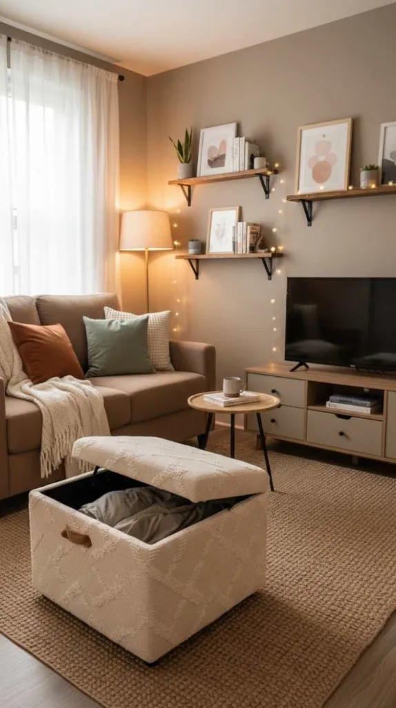 Use Storage Ottomans for Hidden Organization