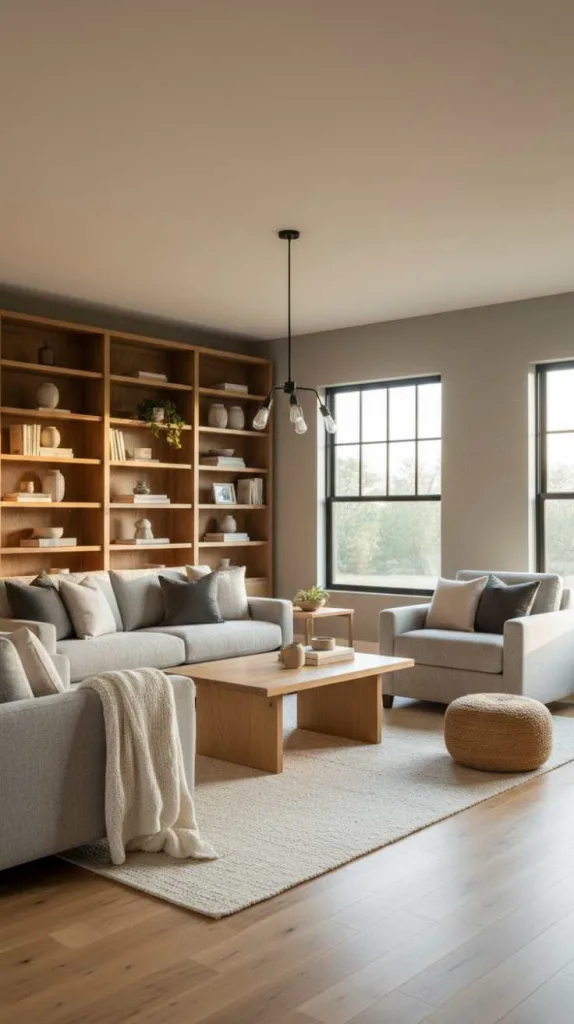 Warm Grey with Wood Accents