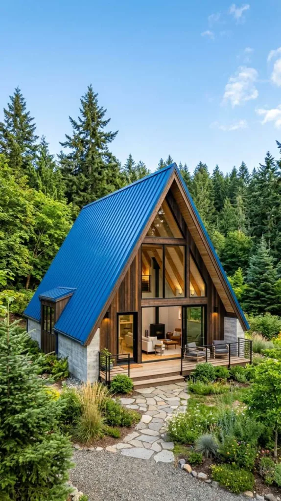 A-Frame Blue Roof Design
