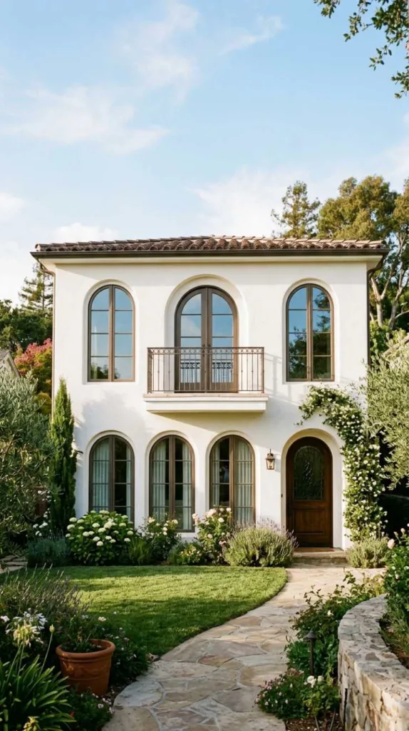 Arched Window White Exterior