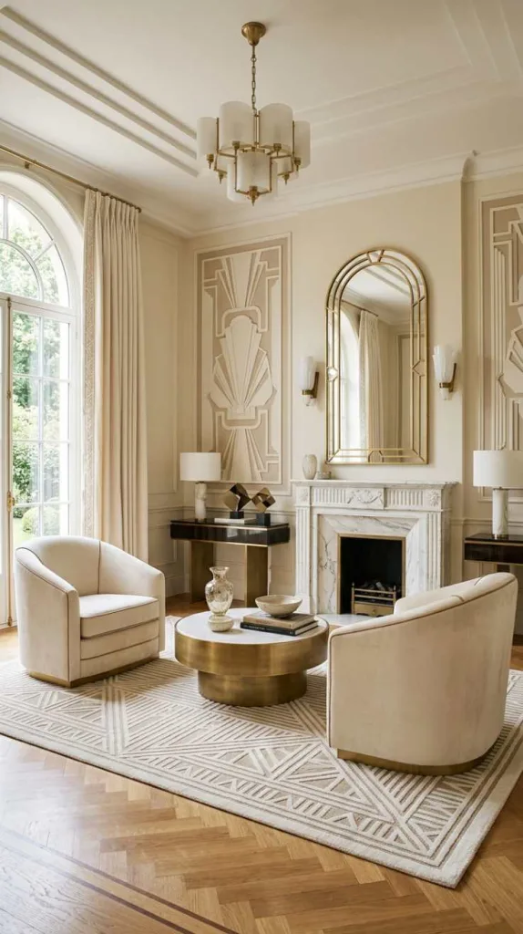 12 Beige Living Room Ideas: Luxury Twist 6 Art Deco Cream Balance
