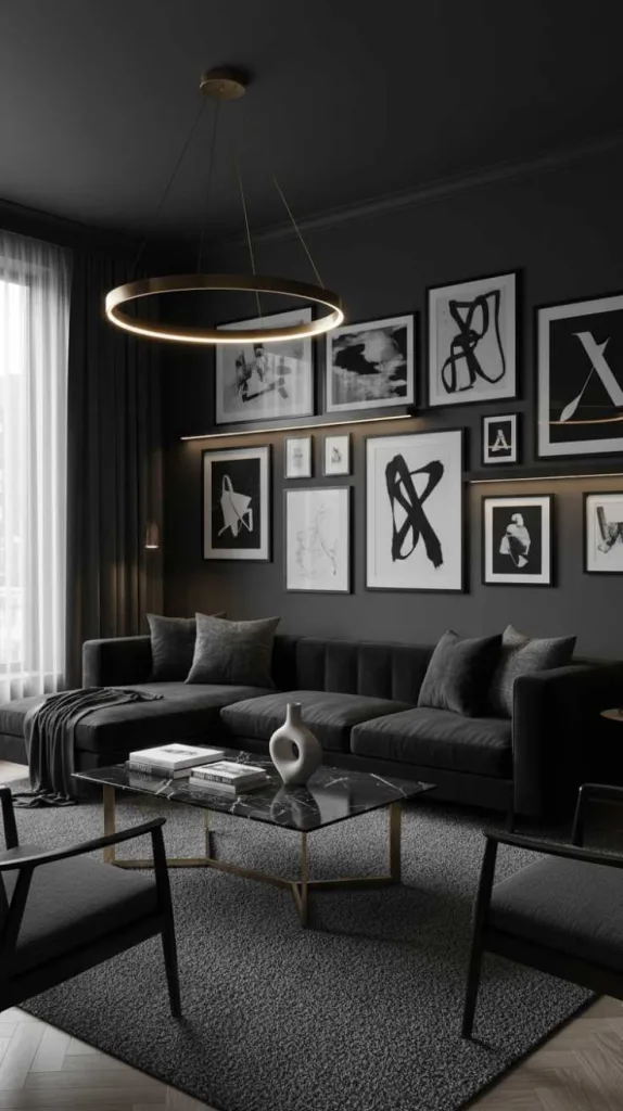 Artistic Black Wall Art Display