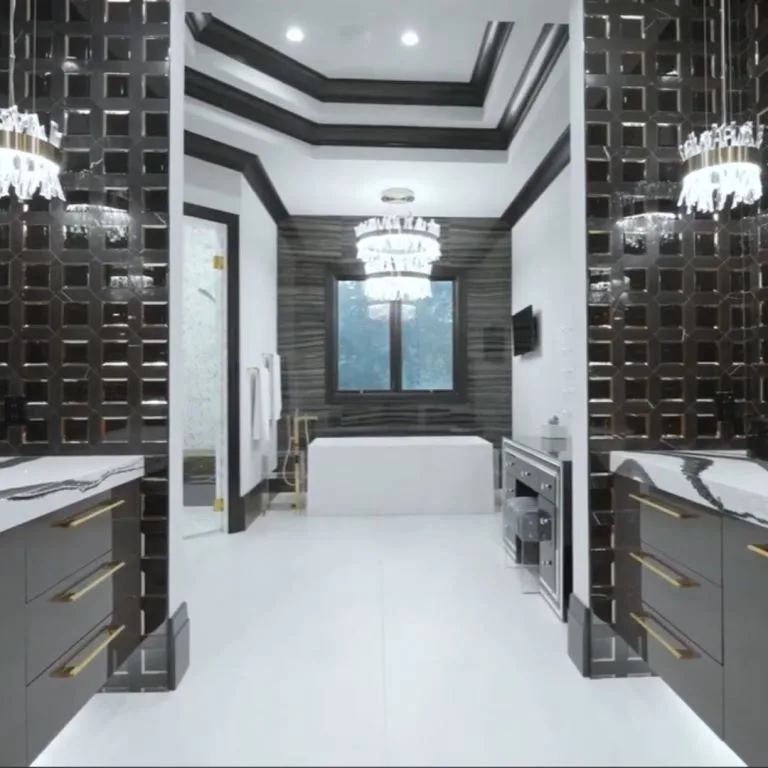 Kyle Larson Home: Inside His $2.175M Lakeside Racing Retreat 9 kyle larson bathroom