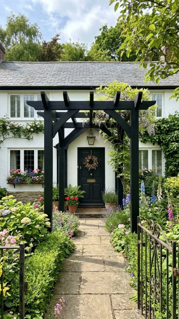 Black Pergola Entry