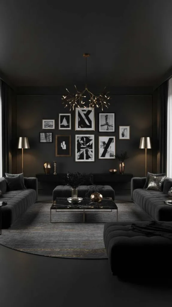 Black with Metallic Accents