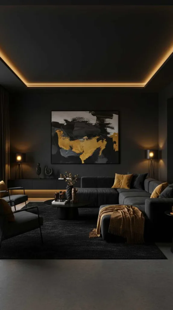 Black with Warm Ambient Glow