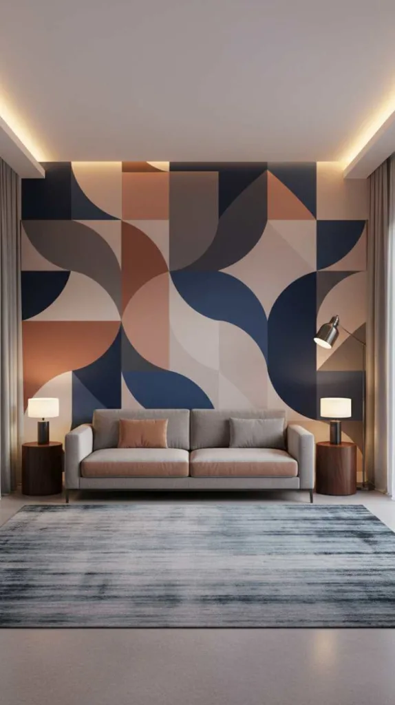 Bold Geometric Mural Wall
